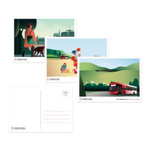 Illustration Style Postcard Set