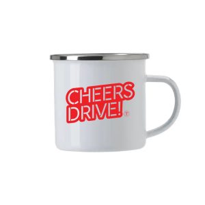 Cheers Drive! Enamel Mug - White